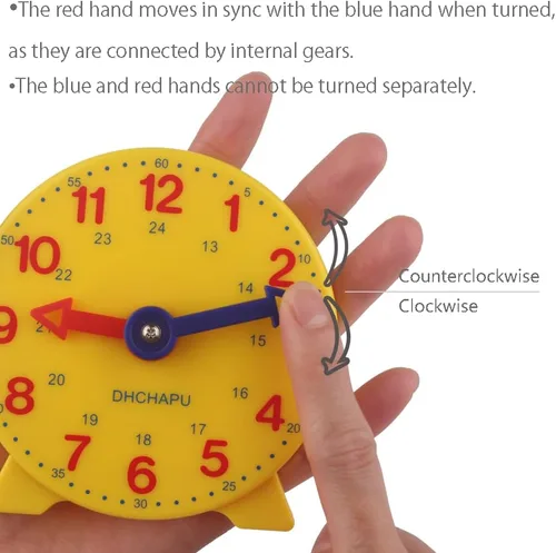 Miniatura 3 de Reloj de aprendizaje para niños y estudiantes, equipo para profesores, 4 pulgadas, 12/24 horas, reloj de enseñanza, reloj educativo para aula