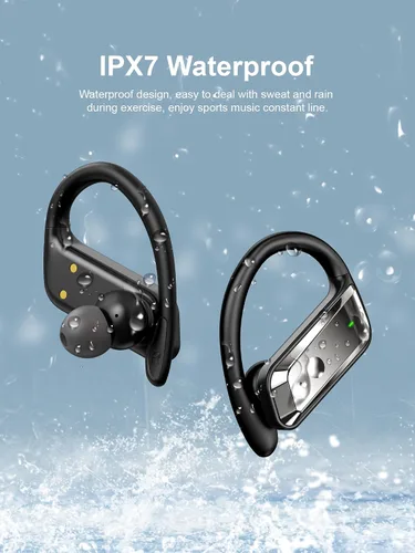 Miniatura 4 de Auriculares inalámbricos Bluetooth 5.4, auriculares deportivos de 53 horas de reproducción con pantalla LED, auriculares sobre la oreja, micrófono