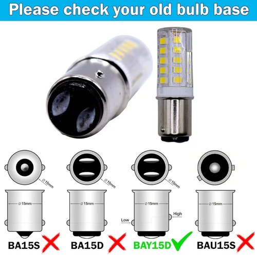 Miniatura 8 de HQRP BAY15d Bombilla LED de repuesto para bombilla Ancor Marine 529340 529341 521158 521162 521166 529344 base de índice de contacto doble, 33LED