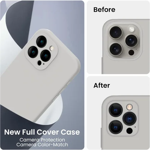 Miniatura 3 de FireNova Funda diseñada para iPhone 15 Pro Max, funda de silicona mejorada [protección de cámara] con [2 protectores de pantalla], forro