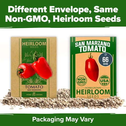 Miniatura 9 de HOME GROWN San Marzano - Semillas de tomate más de 132 semillas tradicionales sin OMG para plantar, alta germinación, pasta romana indeterminada