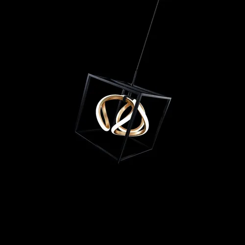 Miniatura 5 de WAC Lighting dweLED, Sinclair 10 pulgadas LED 1 luz colgante 3000K en hoja de oro negro