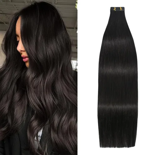 Miniatura 19 de WindTouch Extensiones de cabello humano con cinta adhesiva, color rojo, 20 unidades, 14 pulgadas, #rojo, 1.06 oz