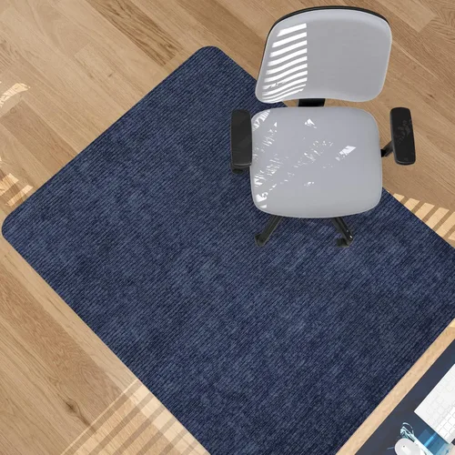 Miniatura 13 de Placoot Tapete de pana para silla de oficina, 35 x 55 pulgadas, color marrón claro, base de goma antideslizante para suelos duros, tapete