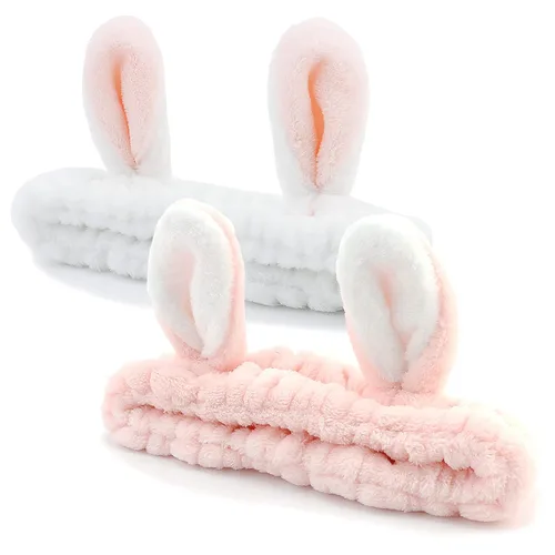 Miniatura 9 de YISSION 2 diademas de spa con orejas de oso, banda antideslizante para lavado de cara, maquillaje, cuidado de la piel, diadema facial, banda