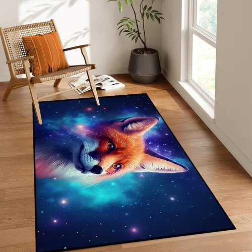 Miniatura 46 de Alfombra de Área Galaxia de 5' x 7', Dormitorio Sala de Estar para Niñas Niños Varones Alfombra Nebulosa Vórtex Tapetes Púrpura Azul Nube galaxy 1