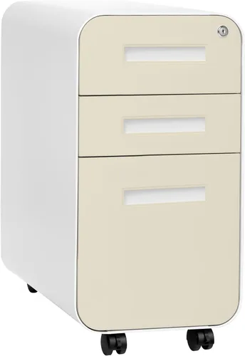 Miniatura 14 de Laura Davidson Furniture Stockpile Archivador móvil delgado de 3 cajones con cerradura - Archivador de metal para debajo del escritorio, carpetas