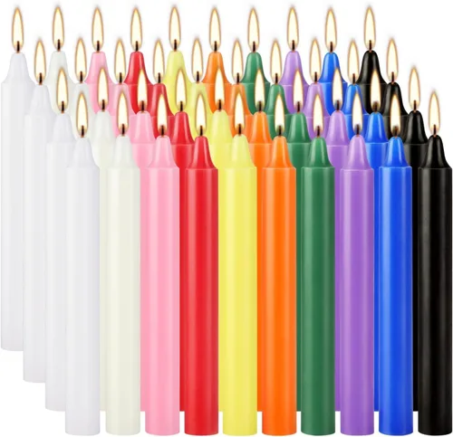 YOROXRG Paquete de 40 Velas Ritual con Campana-Velas Cónicas de 4 Pulgadas Multicolores-para Decoración del Hogar, Cocina, Decoración de Boda-10