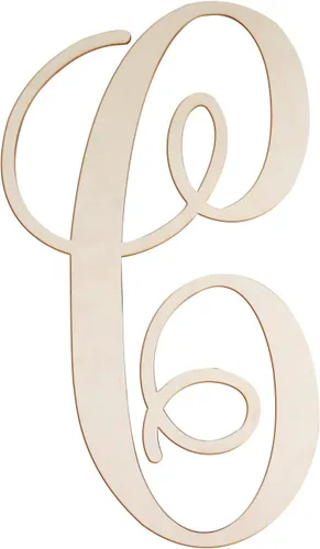 Miniatura 10 de Letras de madera cursivas para decoración de pared, letras grandes de madera de 14 pulgadas, monograma sin terminar, letras de madera, manualidades