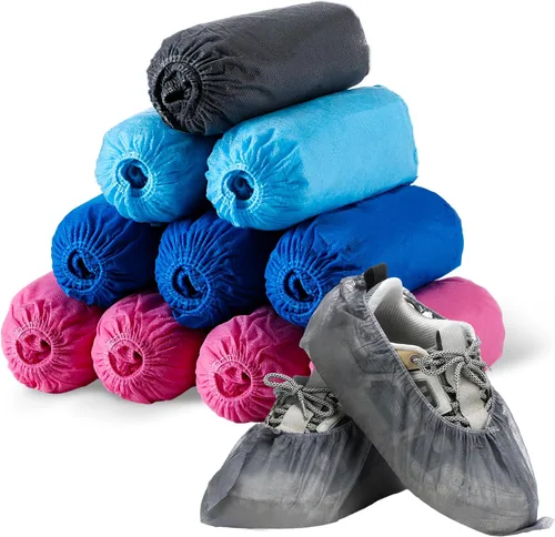 Miniatura 8 de Tigeen 200 unidades/100 pares de fundas desechables para zapatos, no tejidas, elásticas, antideslizantes, impermeables, protectores de zapatos