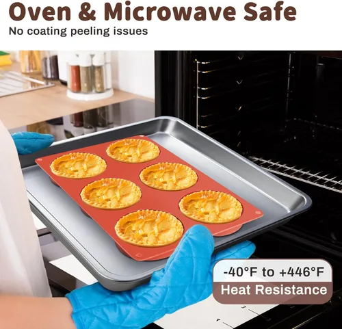 Miniatura 4 de Ocmoiy Molde de silicona para huevos de 4 pulgadas para sándwiches de desayuno, paquete de 2 moldes antiadherentes de silicona para muffin