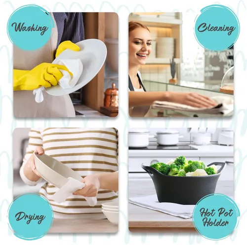 Miniatura 4 de Moonlight Makers Toalla de mano decorativa, tejido de gofre, algodón suave y absorbente, idea de regalo, decoración de baño o cocina, paño