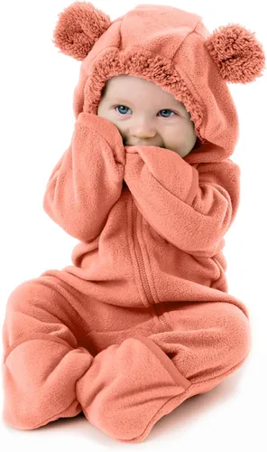 Miniatura 49 de Enterizo de vellón para bebé, rómper de una sola pieza con capucha para niños, ropa para exteriores, chaqueta infantil