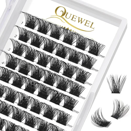 Miniatura 33 de QUEWEL Kit de extensión de pestañas DIY, racimos de pestañas 3D con 280 piezas, racimos de pestañas mixtas de 10-16 mm (30+40+50D), pinzas