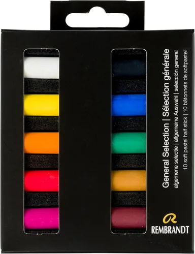 Miniatura 17 de Rembrandt Juego de micro pastel suave, 10 barras de media pieza, selección de tonos oscuros Dark Shades