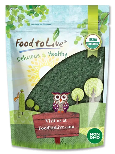 Polvo de espirulina orgánica, 1 libra, sin OMG, Kosher, algas azules y verdes crudas, superalimento vegano, a granel, no irradiado, proteína verde