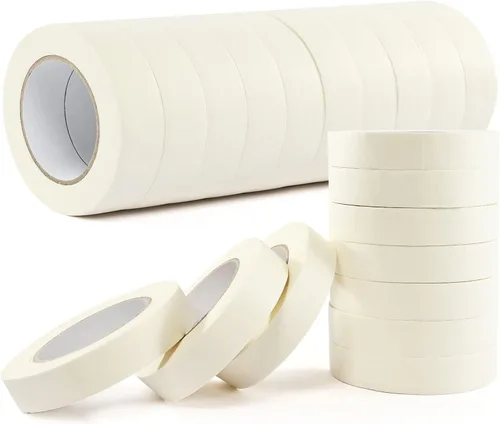 Miniatura 8 de SEBETOW - Cinta adhesiva en paquete de 10 unidades, 0.75 pulgadas - Cintas adhesivas para artistas y dibujo, color blanco y beige, de uso general