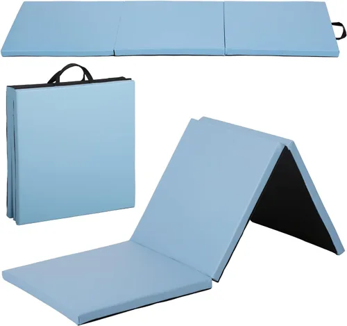Colchoneta de gimnasia para gimnasio en casa, plegable, portátil, de 6 x 2 x 2 pulgadas, extra gruesa, con asas de transporte, para niños y adultos,