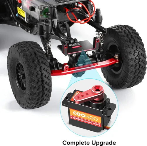 Miniatura 4 de Servo, servo de dirección con soporte servo y bocina servo piezas de actualización para 1/24 SCX24 RC Crawler Cars Complete Upgrades (paquete A)