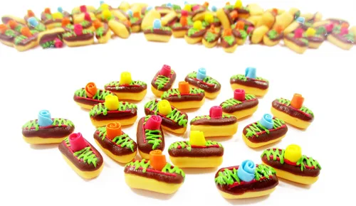 Miniatura 4 de 20 Chocolate Eclair Panadería Casa de muñecas Miniaturas Alimentos Art Deco Suministro Casa de muñecas Comida 3579 Finely crafted clay chocolate
