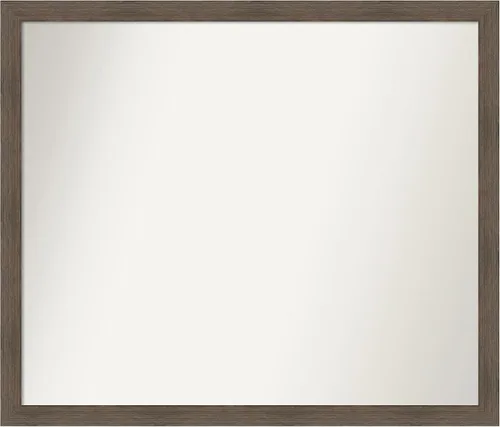 Miniatura 245 de Amanti Art Espejo de pared personalizado no biselado (24 x 27 pulgadas), marco estrecho de nogal chipre - varios tamaños personalizados - Espejo