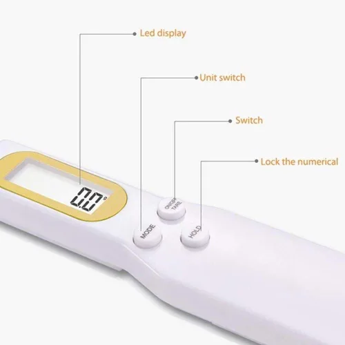 Miniatura 3 de Báscula electrónica de cuchara de alimentos de 17.64 oz/0.00 oz con peso para gramos y onzas, báscula digital de cocina con mango y boquilla
