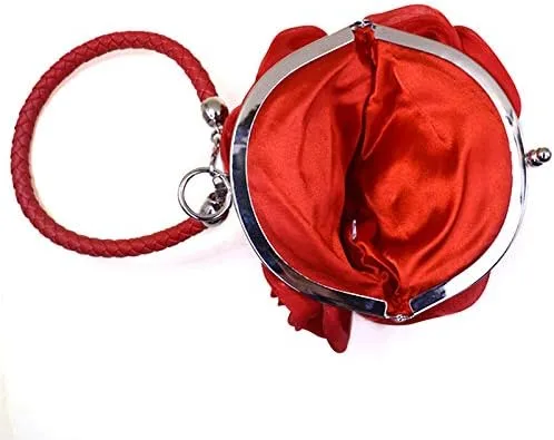 Miniatura 3 de Buddy - Bolso de mano de satén suave para mujer, con forma de rosa, para boda, fiesta