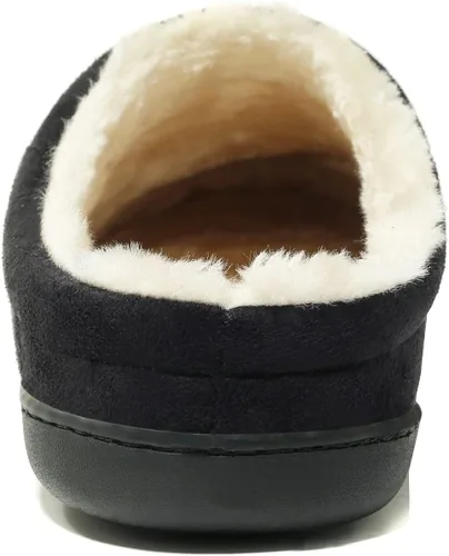 Miniatura 2 de NewDenBer Men's Warm Memory Foam Suede Plush Lined Slip on Indoor Outdoor Clog House Slippers
