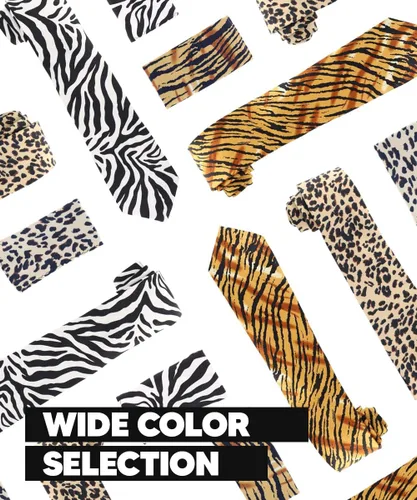 Miniatura 7 de Juego de corbata Kente con estampado africano y animal y pañuelo de bolsillo a juego