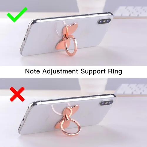 Miniatura 5 de PZOZ Anillo de Soporte para Dedo de Metal para Teléfono Celular, Soporte de Espalda Plegable con Asa de Mano, Gancho para Coche, Pata de Soporte Oro