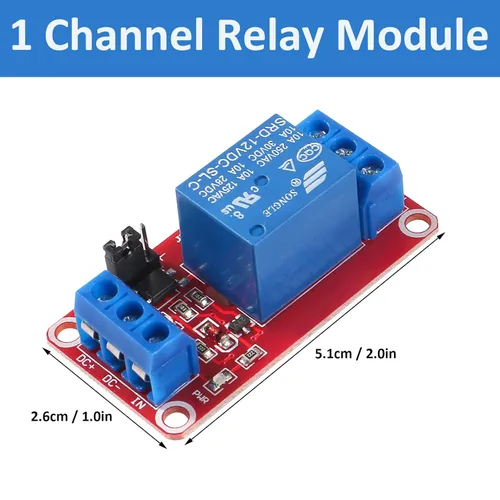 Miniatura 8 de Módulo de relé de 5 V CC - Placa de interruptor de relé de 1 canal con aislamiento optoacoplador, disparador de nivel alto o bajo 5 V-4