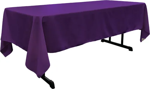 Miniatura 220 de LA Linen Mantel rectangular lavable de popelín de poliéster, resistente a las manchas y a las arrugas, cubierta de mesa 60x84, mantel de tela