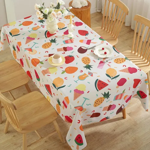 Miniatura 11 de SASTYBALE Mantel de limón lavable de verano impreso con flores de limones, impermeable, a prueba de derrames, de poliéster, para mesa de comedor