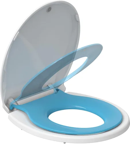 Miniatura 10 de Asiento de inodoro redondo con cierre suave y lento, asiento de inodoro redondo duradero, nunca se afloja, fácil de limpiar e instalar, asiento
