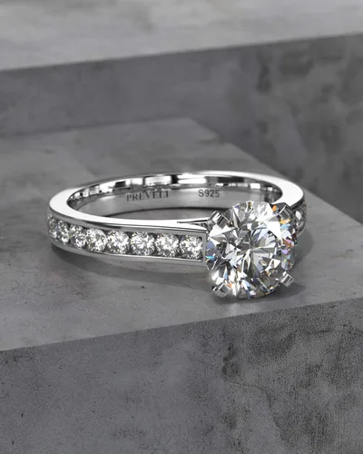 Miniatura 7 de PREVELI 3 Carat GRA Certified D VVS Moissanite Engagement Rings For Women Simulated Diamond Rings 925 Sterling Silver