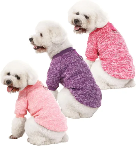 Miniatura 15 de Suéter para Perro, Suéteres para Perros Pequeños, Paquete de 2, 3 Ropa Cálida y Suave para Mascotas para Cachorro, Gato Mediano Grande, Perros Niña