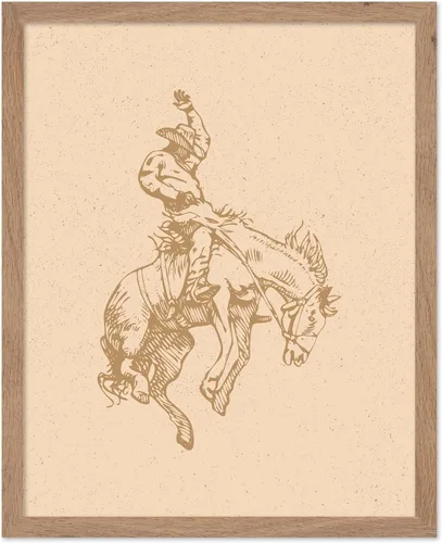 Miniatura 65 de Poster Master Póster de Rodeo marrón – Estampado retro de vaquero sobre caballo – Arte de vaquero – Arte occidental – Arte del salvaje oeste