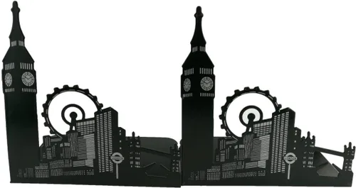 Miniatura 7 de Famoso monumento de Europa y América, sujetalibros decorativos de metal de hierro, organizador de libros para biblioteca, escuela, oficina, hogar
