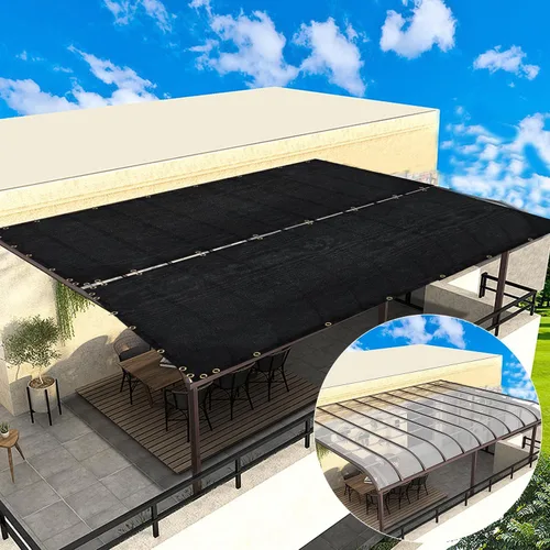 Miniatura 8 de Malla de Privacidad para Exteriores Negra de 6 Pies x 50 Pies, Cerca y Red de Sombra con Cubierta, Ideal para Jardín y Patio Trasero - Mejora
