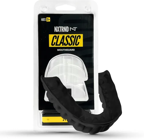 Paquete de 2 protectores bucales clásicos Nxtrnd, boquilla deportiva de ajuste personalizado para fútbol americano, boxeo, MMA, baloncesto, hockey,