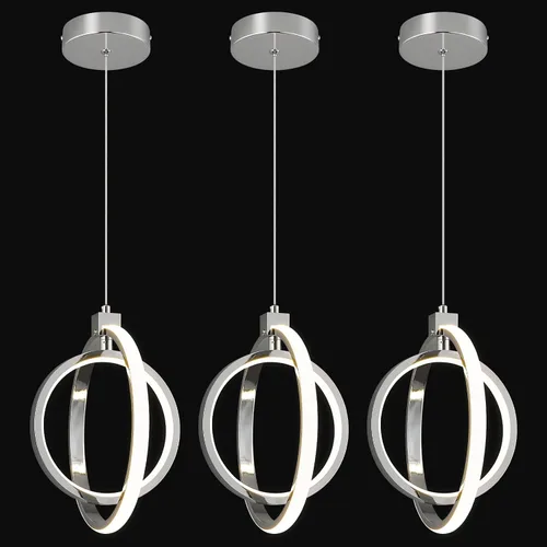 Miniatura 25 de Lámpara LED moderna con anillo dorado, lámpara colgante de 4000 K, regulable en altura ajustable, iluminación colgante para comedor, cocina, isla