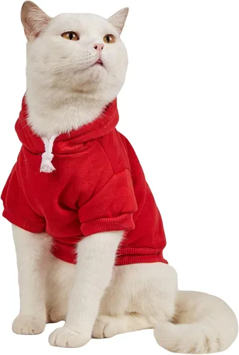 Miniatura 15 de QWINEE Sudadera Básica con Capucha para Perro Suéter para Cachorro Disfraces Cálidos para Gato Ropa para Mascotas para Chihuahua Cachorro Gatito