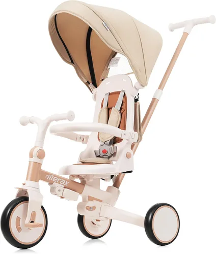 Miniatura 12 de Cochecito de triciclo de bebé 7 en 1 para niños pequeños de 1 a 6 años con mango de empuje ajustable, asiento giratorio, toldo retráctil Amarillo