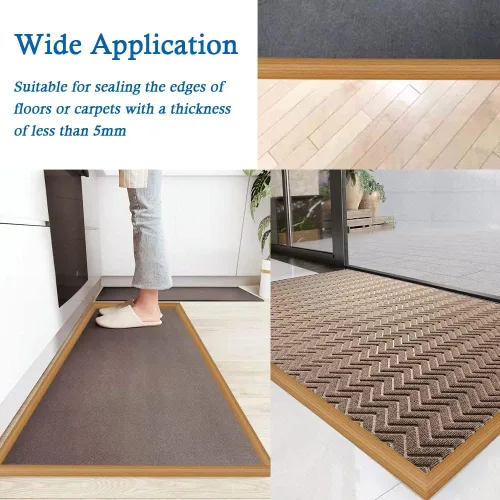 Miniatura 7 de Tira de transición de suelo autoadhesiva para alfombras y pisos, tira de borde de PVC para transición de umbral adecuada para altura de umbral menor