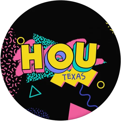 Miniatura 3 de Rad Retro Houston 90s Style HOU Texas 90s Nostalgia PopSockets Swappable PopGrip