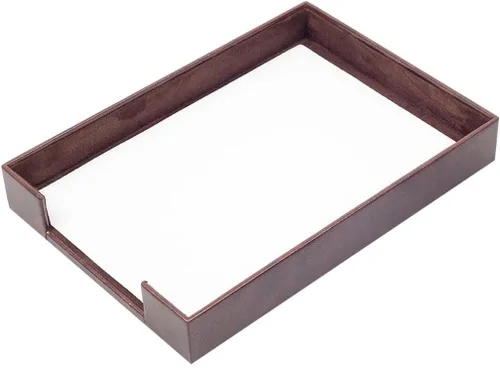 Miniatura 9 de Bandeja de cuero para documentos, organizador de escritorio, accesorios de oficina, accesorios de escritorio, suministros de oficina, organizador