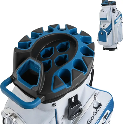 Miniatura 11 de Tangkula Bolsa de carrito de golf con divisores de longitud completa de 14 vías, 6 bolsas moldeadas con cierre superior de golf con 11 bolsillos