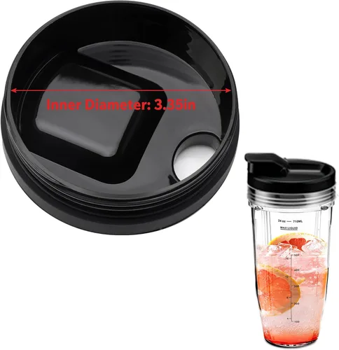 Miniatura 2 de 2 tapas de pieza de repuesto para licuadora Ninja, 3.35 pulgadas de diámetro interior, tapas de boquilla de sellado compatibles con vasos Ninja