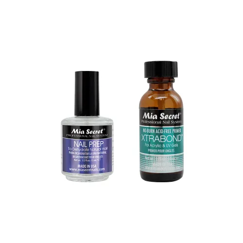 Mia Secret Preparación profesional de uñas natural deshidratada y extra enlace, juego de imprimación sin ácidos, imprimación de unión superior para