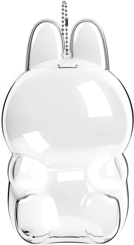 Miniatura 8 de Funda protectora para figura sentada Labubu – Caja de almacenamiento portátil de PVC transparente con llavero, resistente al polvo y a los arañazos